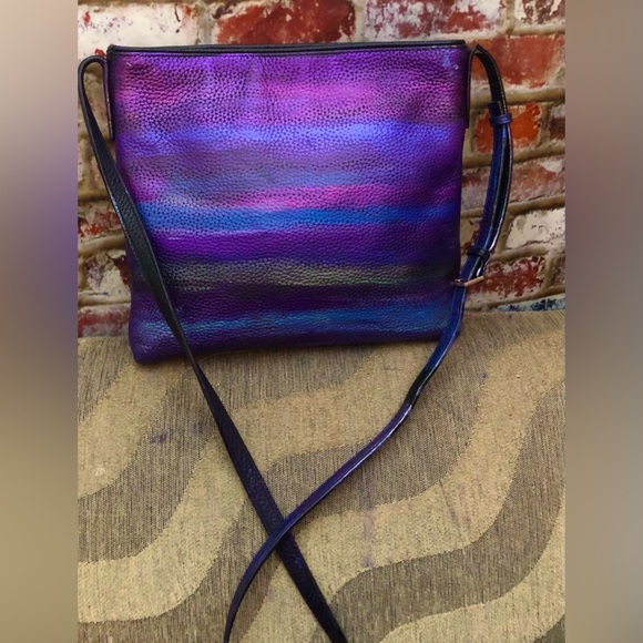 Kate Spade NY Metallic Mult Color Leather Crossbody Bag CUSTOM DESIGN Authentic - Picture 2 of 14